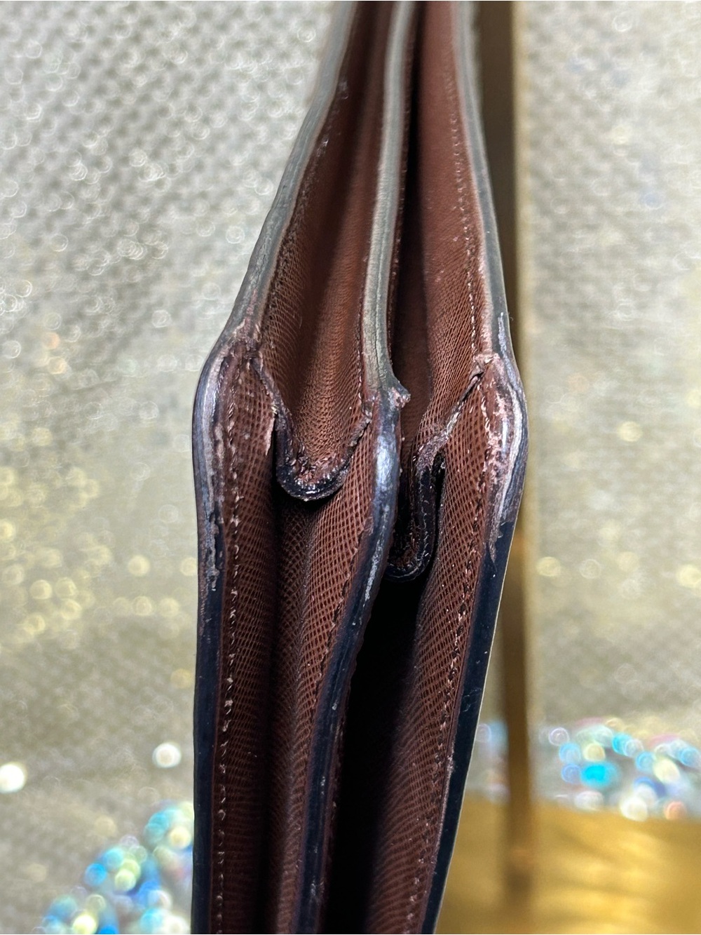 Bally Leather Briefcase in Brown with Gold-Tone Lock Approx. 15 x 10.5 x 2.5 - Picture 7 of 15